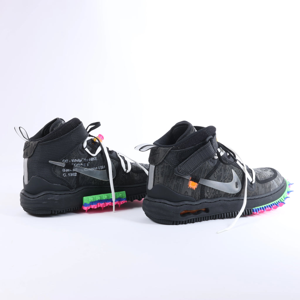 NIKE × OFF-WHITE AIR FORCE 1 MID Mesh High-top Sneakers in Black, Size EU 42