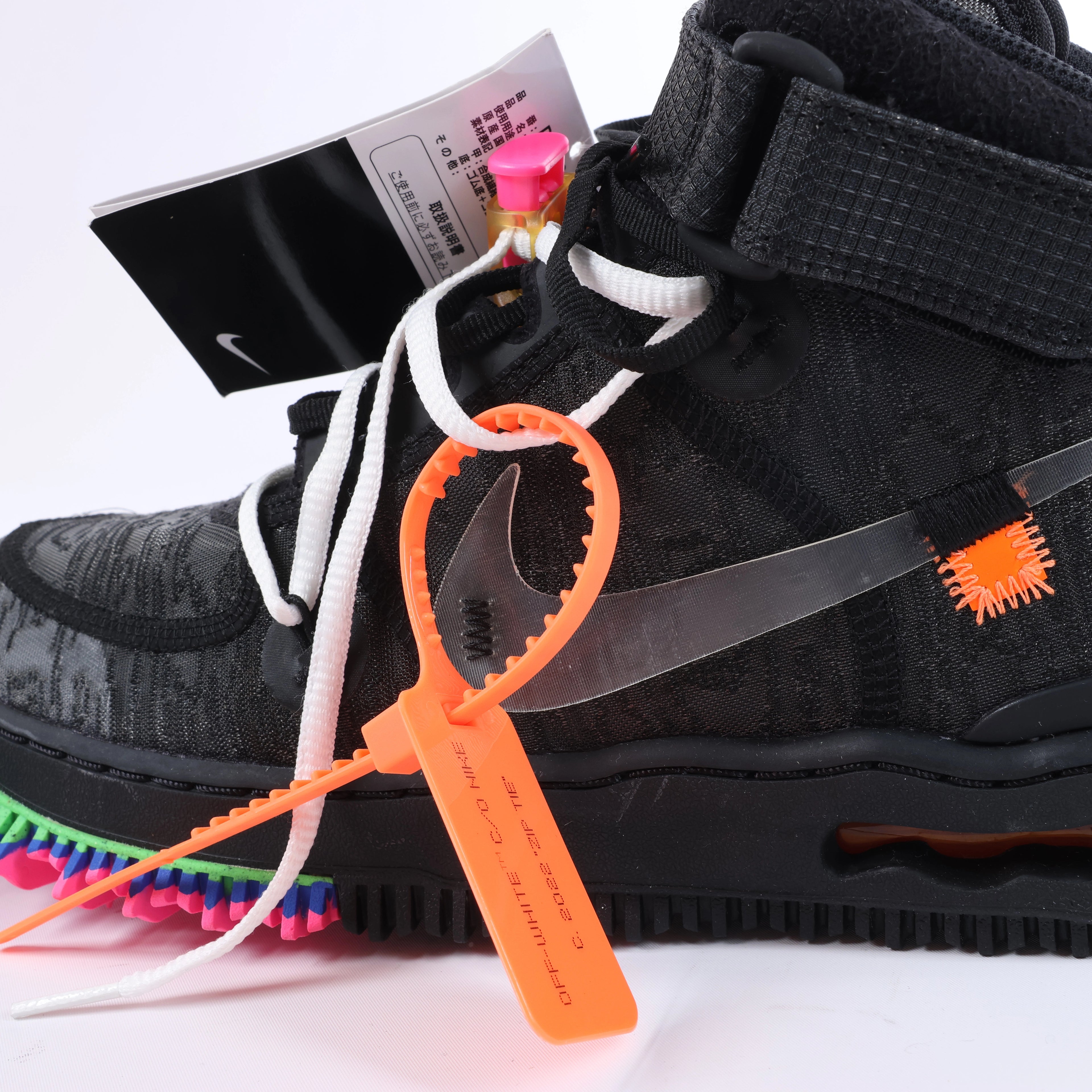 NIKE × OFF-WHITE AIR FORCE 1 MID Mesh High-top Sneakers in Black, Size EU 42
