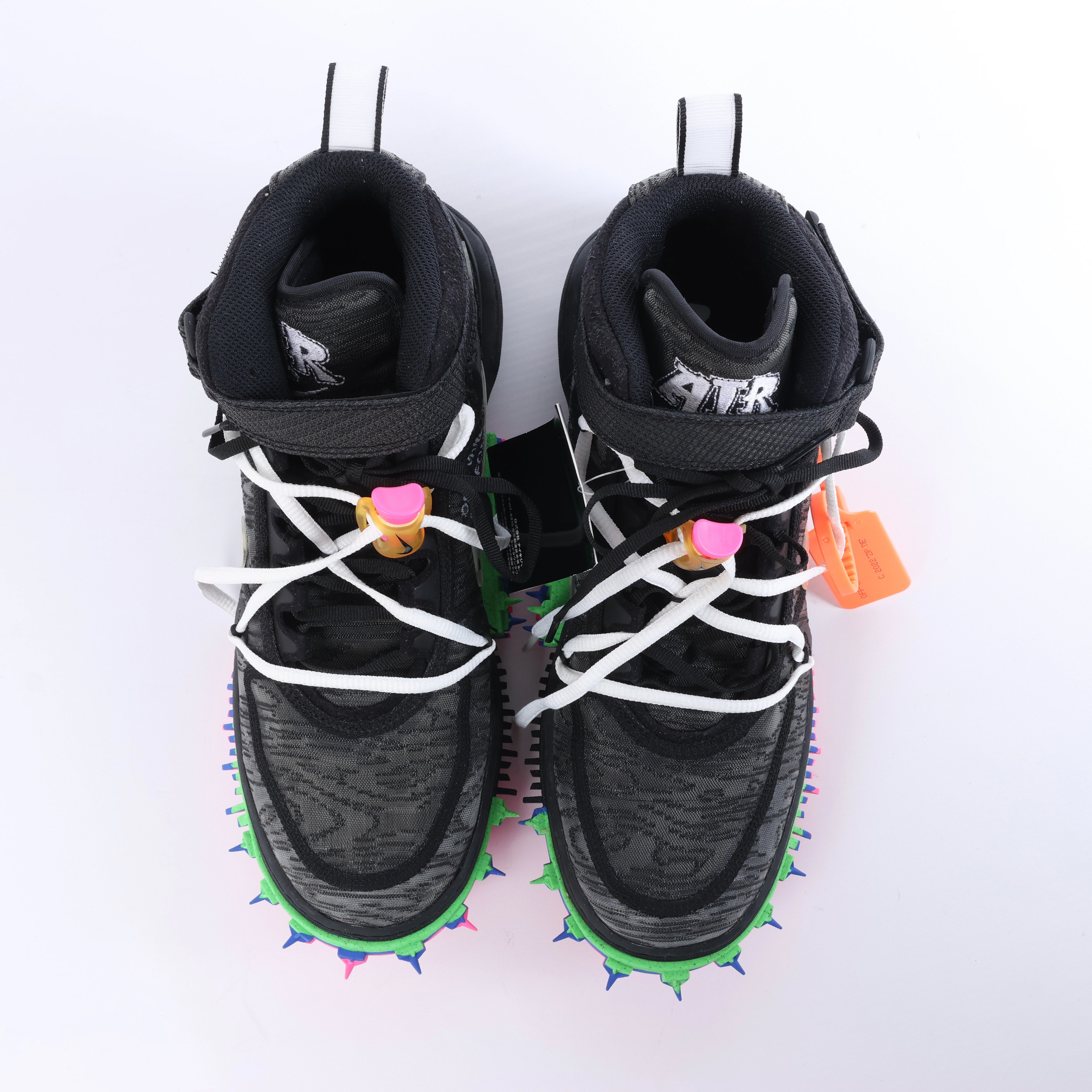 NIKE × OFF-WHITE AIR FORCE 1 MID Mesh High-top Sneakers in Black, Size EU 42