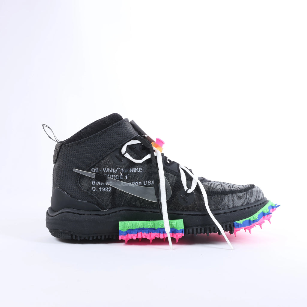 NIKE × OFF-WHITE AIR FORCE 1 MID Mesh High-top Sneakers in Black, Size EU 42