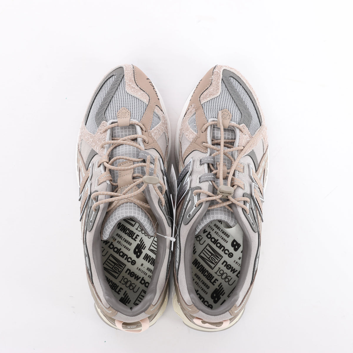 New Balance x N.HOOLYWOOD Leather x Fabric Sneakers in Gray x Brown M1906NIH