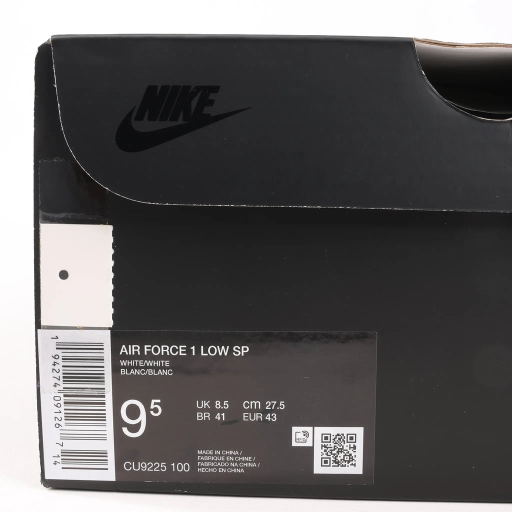 Nike x Supreme AIR FORCE 1 LOW SP Leather Sneakers in White CU9225-100, Size 43 EU