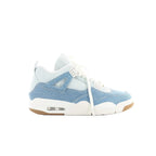 Nike Air Jordan 4 Retro SP sneaker in light blue and white fabric with lace-up front, plastic wing eyelets, and visible Air unit in the midsole on white background