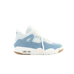 Nike Air Jordan 4 Retro SP sneaker in light blue and white fabric with lace-up front, plastic wing eyelets, and visible Air unit in the midsole on white background
