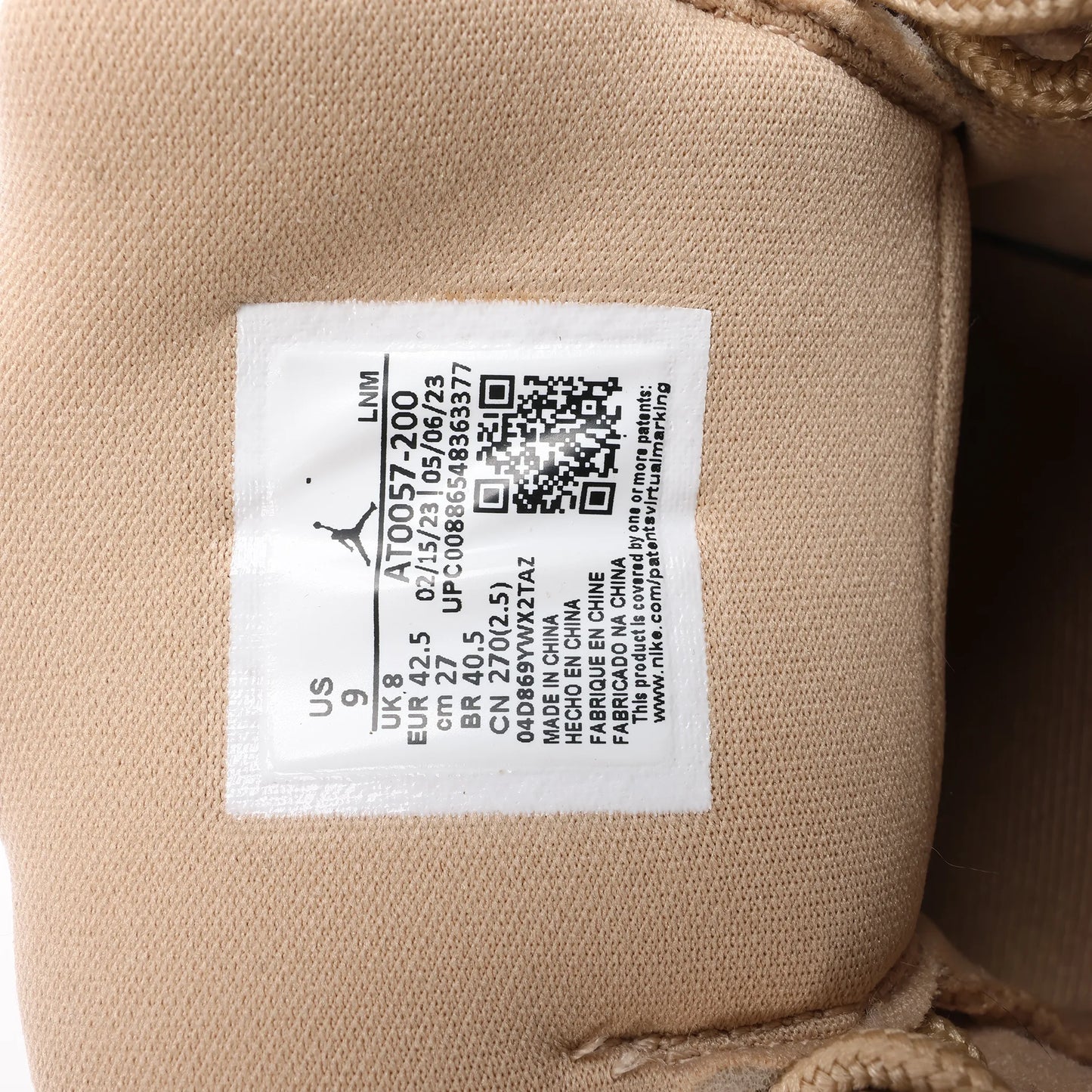 Nike JORDAN COURTSIDE Suede x Fabric Sneakers in Beige, Size 42.5 EU