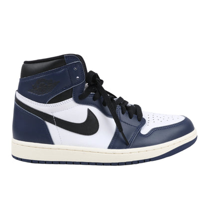 Nike Air Jordan Leather High-Top Sneakers in White x Navy DZ5485-401