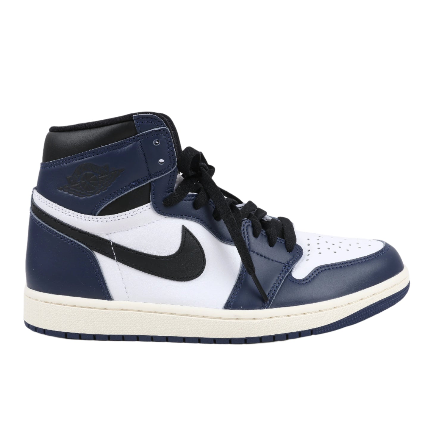 Nike Air Jordan Leather High-Top Sneakers in White x Navy DZ5485-401