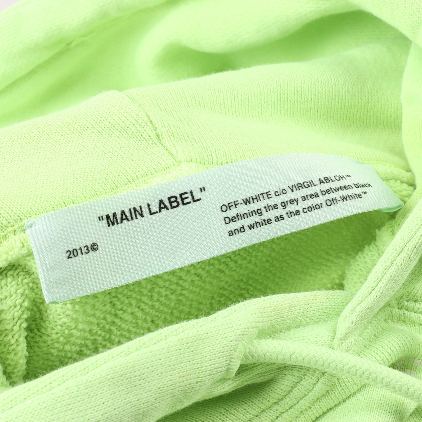 Sweat à capuche OFF-WHITE avec logo flèche vert citron