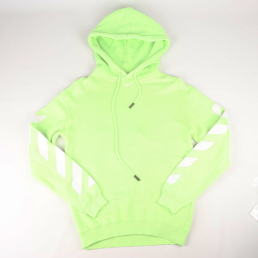 Sweat à capuche OFF-WHITE avec logo flèche vert citron