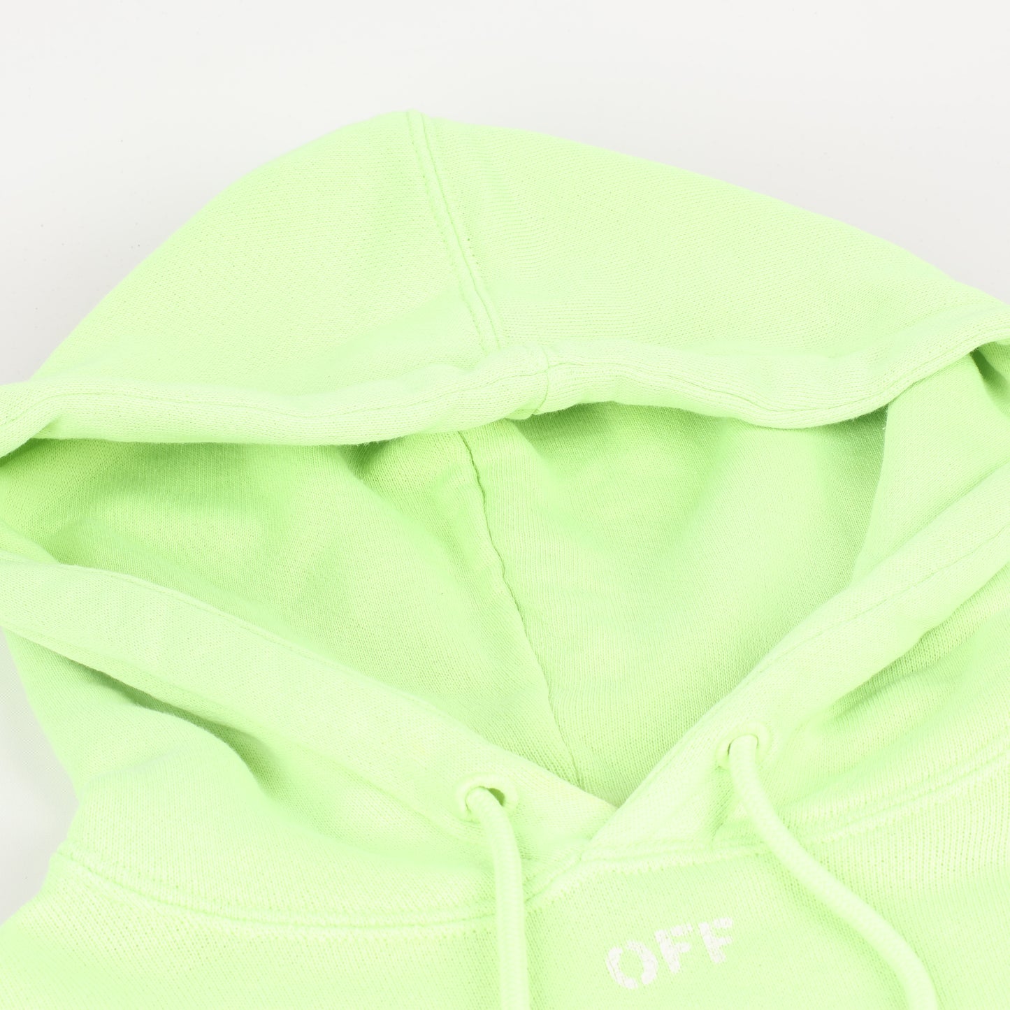 Sweat à capuche OFF-WHITE avec logo flèche vert citron
