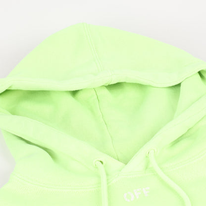 Sweat à capuche OFF-WHITE avec logo flèche vert citron