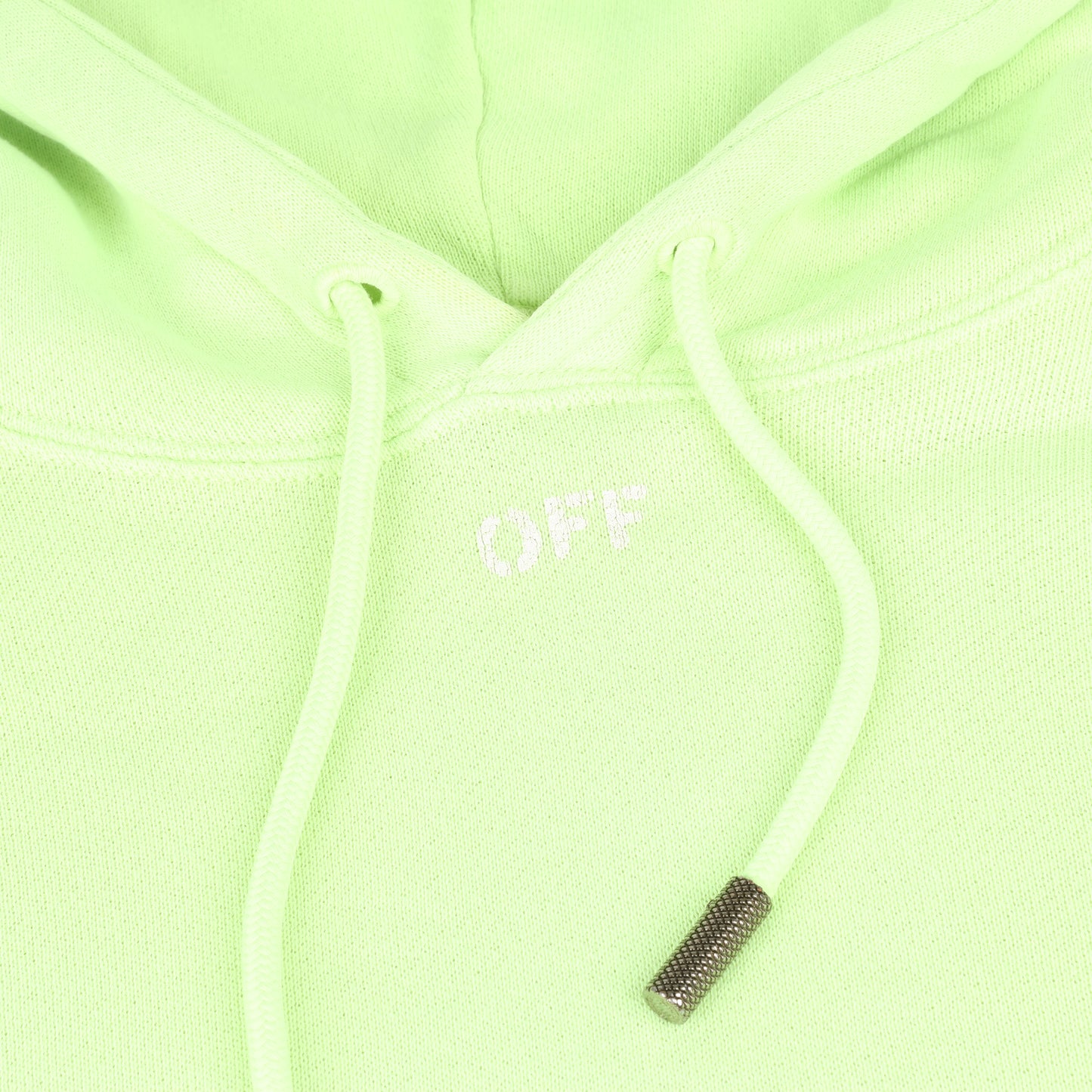 Sweat à capuche OFF-WHITE avec logo flèche vert citron