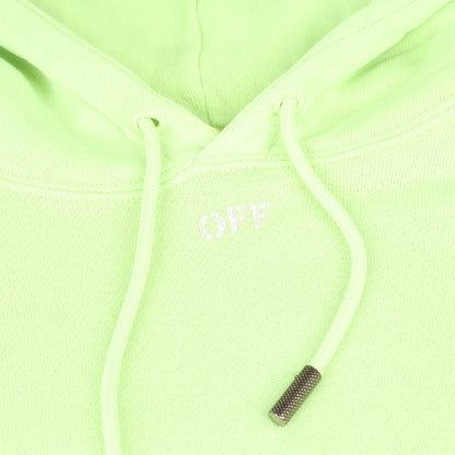 Sweat à capuche OFF-WHITE avec logo flèche vert citron