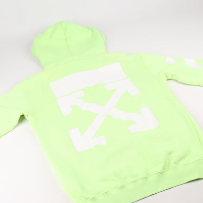 Sweat à capuche OFF-WHITE avec logo flèche vert citron