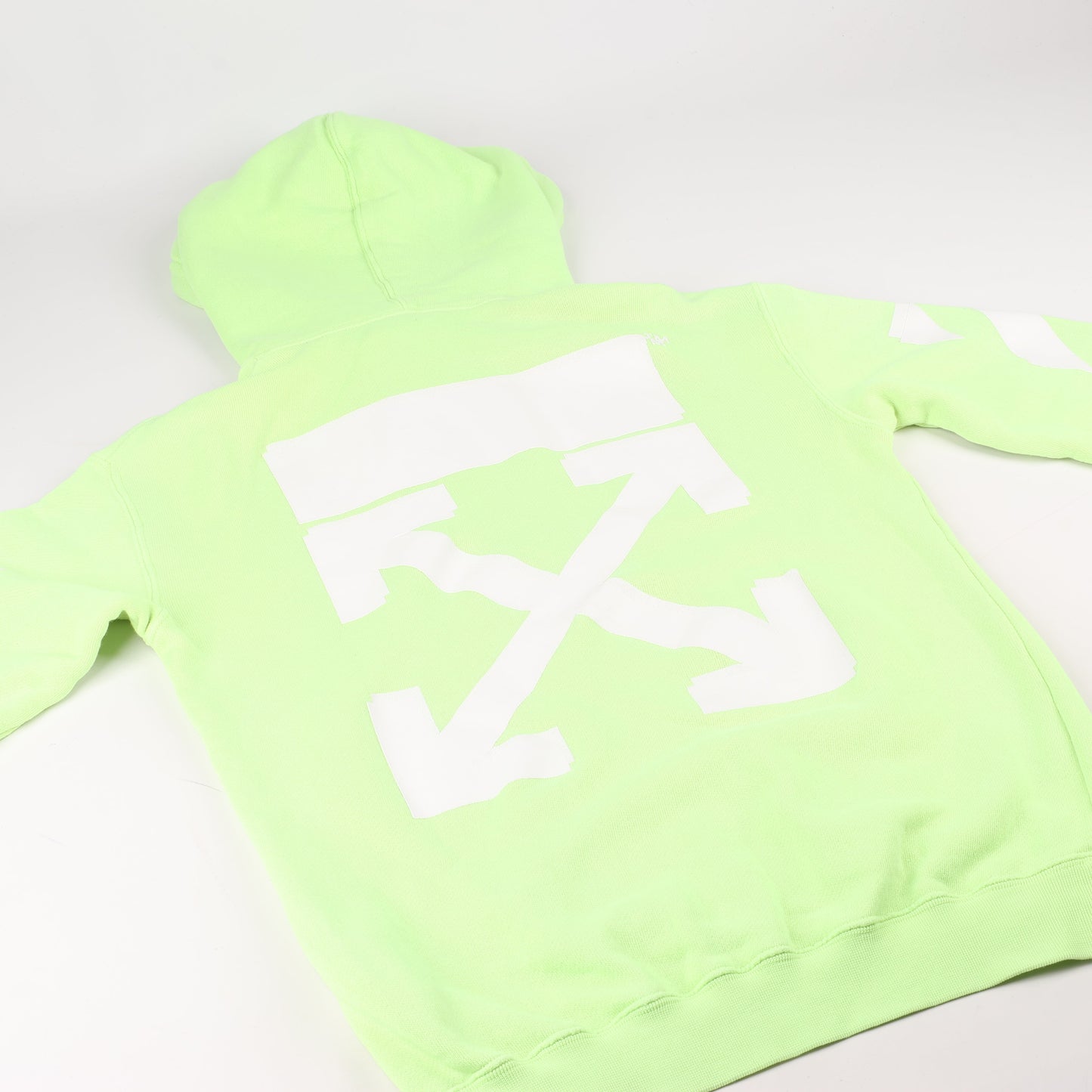 OFF-WHITE – Kapuzenpullover mit Pfeillogo in Limettengrün