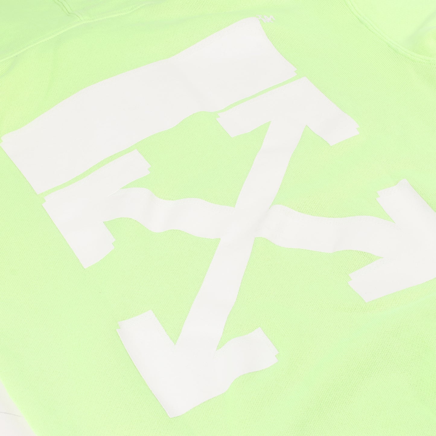 Sweat à capuche OFF-WHITE avec logo flèche vert citron