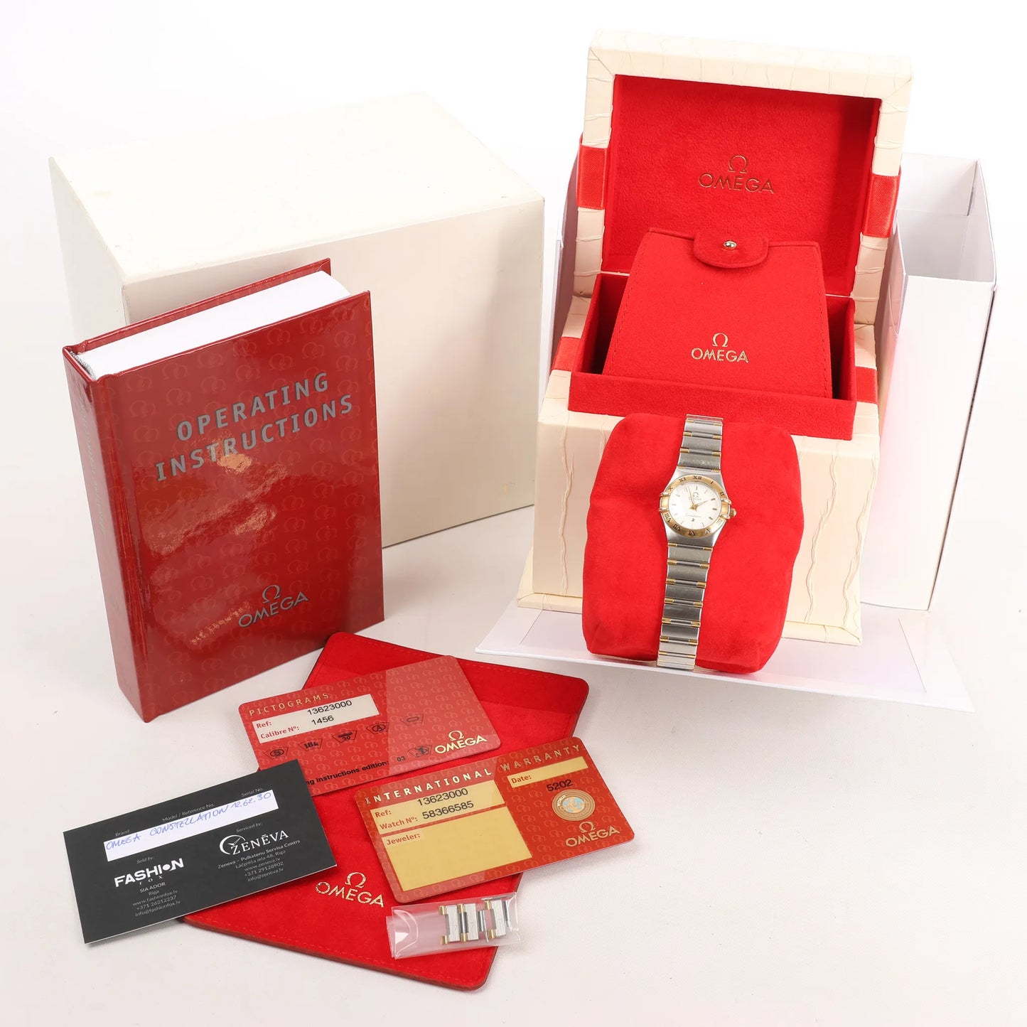 Omega Constellation 1362.30 58366585 SS QZ Uhr mit beigem Zifferblatt