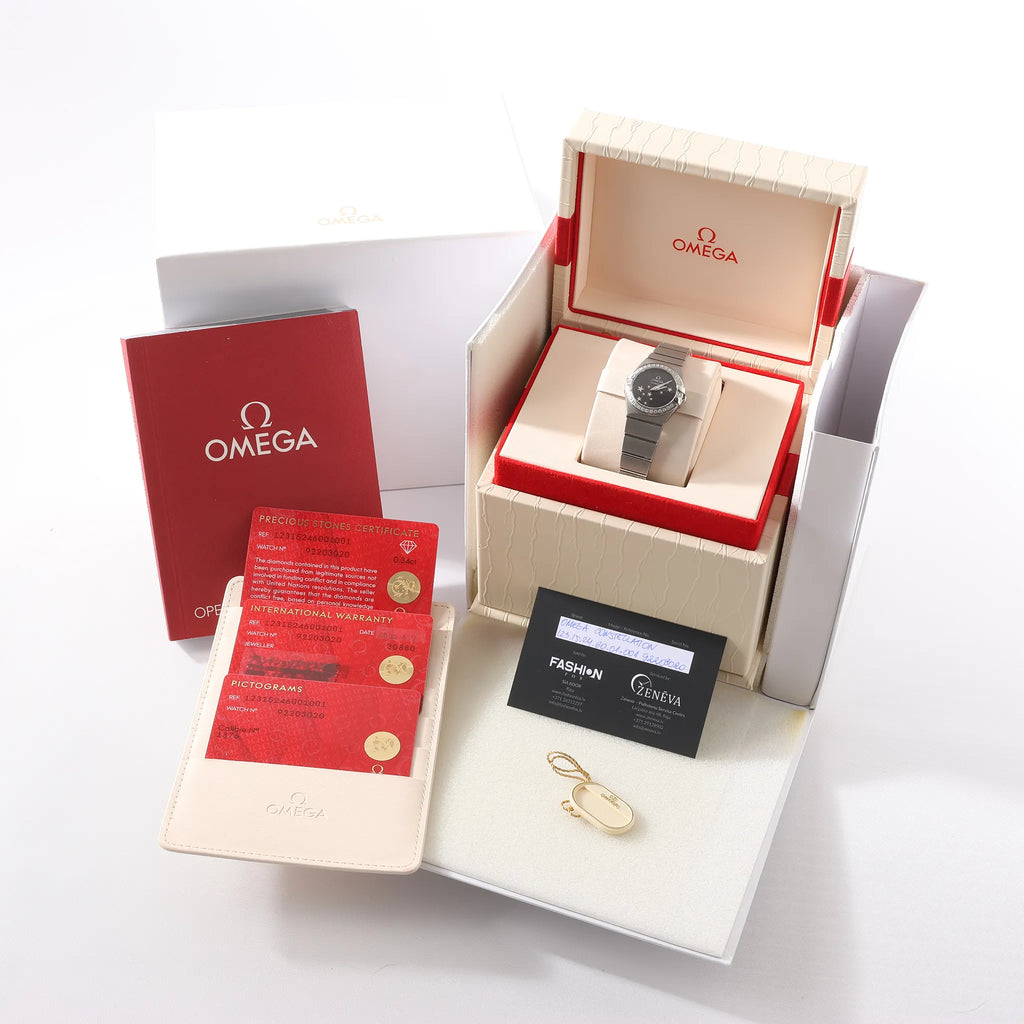 Omega Constellation 123.15.24.60.01.001 92203020 SS QZ Watch with Black Dial