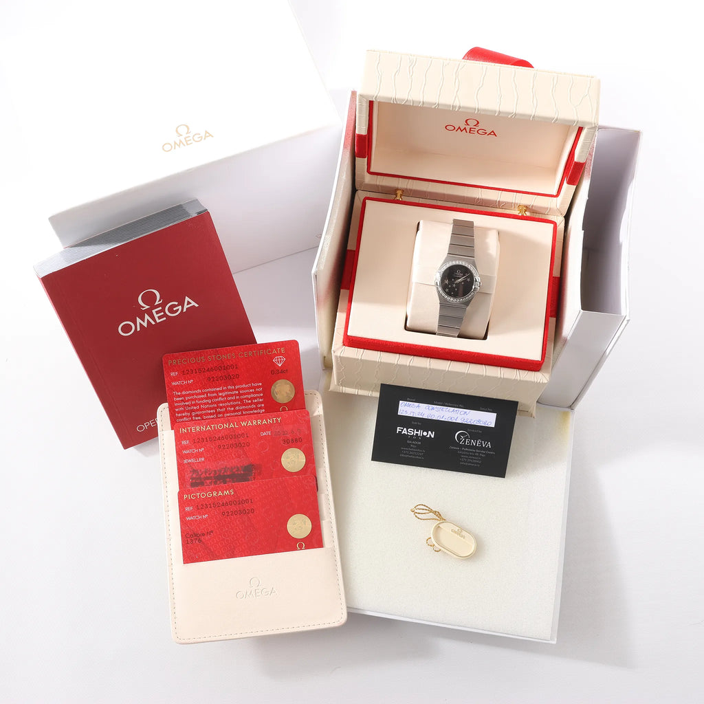 Omega Constellation 123.15.24.60.01.001 92203020 SS QZ Watch with Black Dial