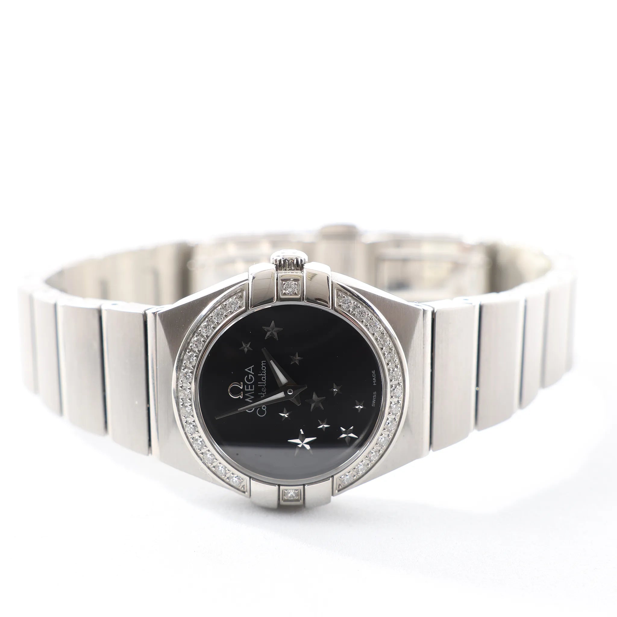 Omega Constellation 123.15.24.60.01.001 92203020 SS QZ Watch with Black Dial