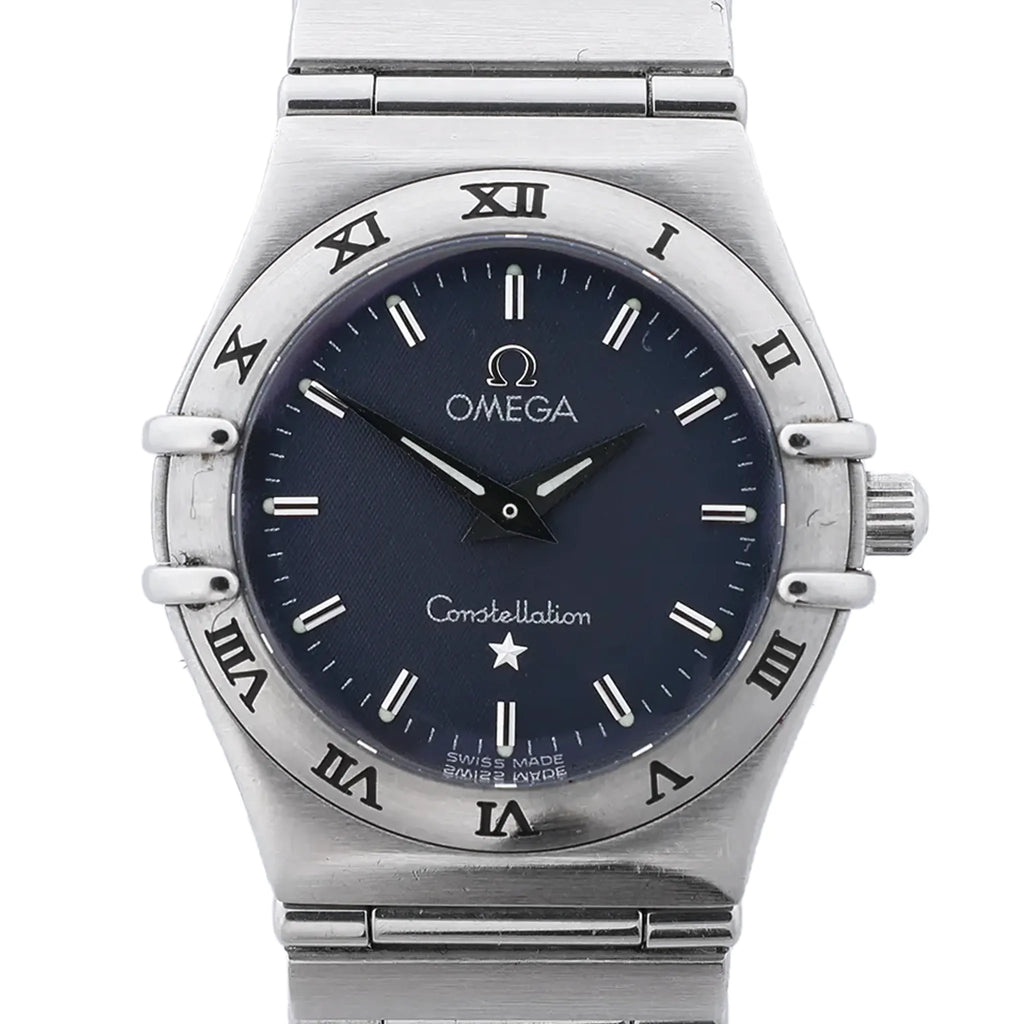 Omega Constellation 1562.40 56661464 SS QZ Watch with Navy Blue Dial