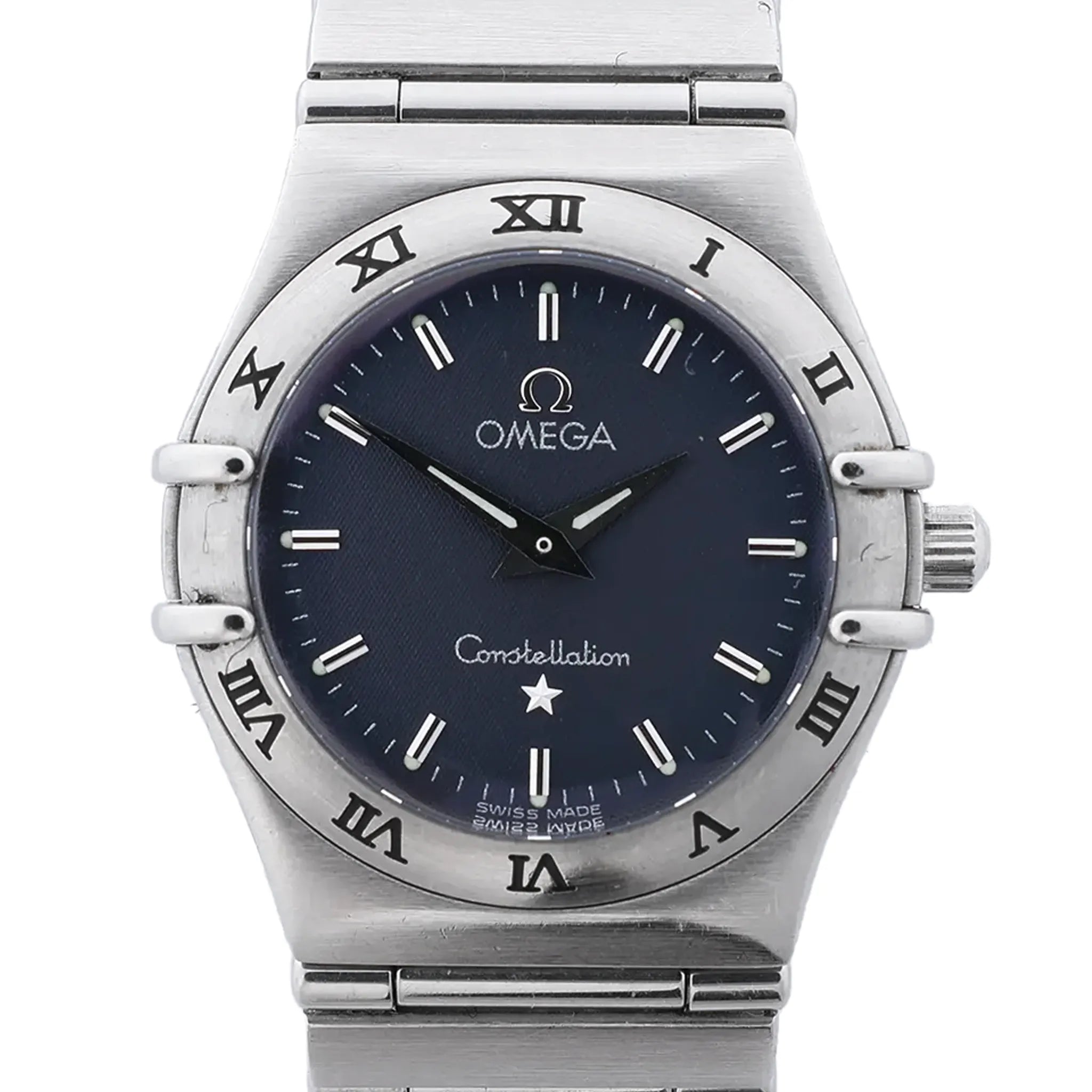 Omega Constellation 1562.40 56661464 SS QZ Watch with Navy Blue Dial