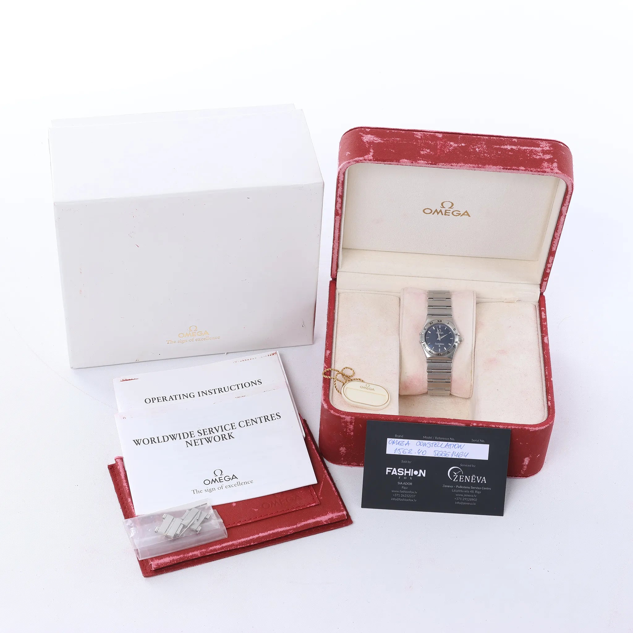 Omega Constellation 1562.40 56661464 SS QZ Watch with Navy Blue Dial