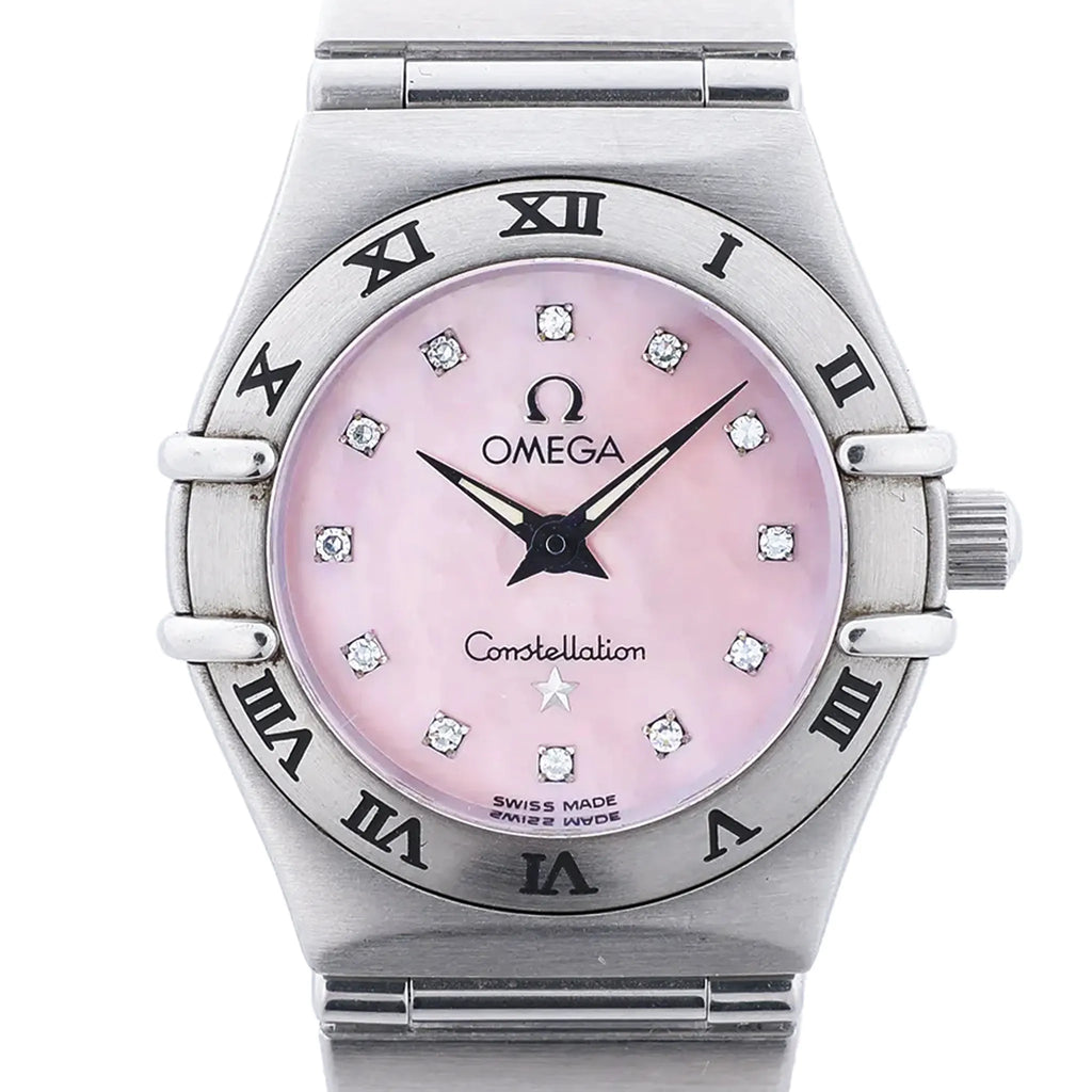 Omega Constellation 1562.65 55930509 SS QZ Watch with Pink MOP Dial