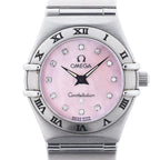 Omega Constellation 1562.65 55930509 SS QZ Watch with Pink MOP Dial