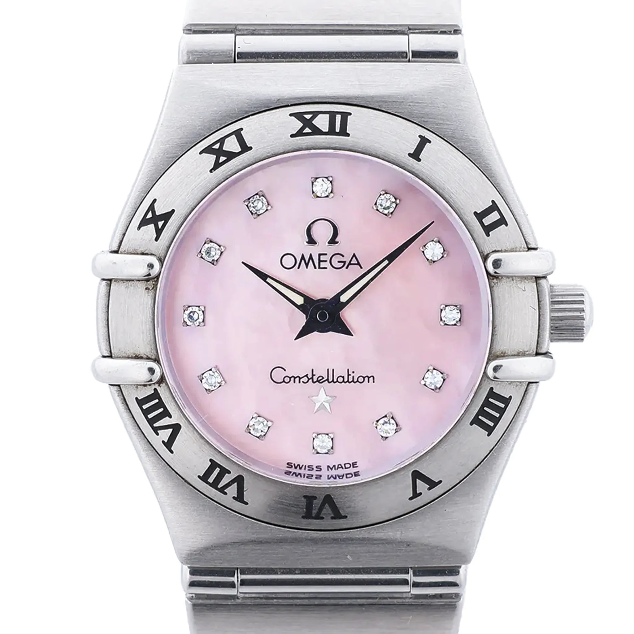 Omega Constellation 1562.65 55930509 SS QZ Watch with Pink MOP Dial
