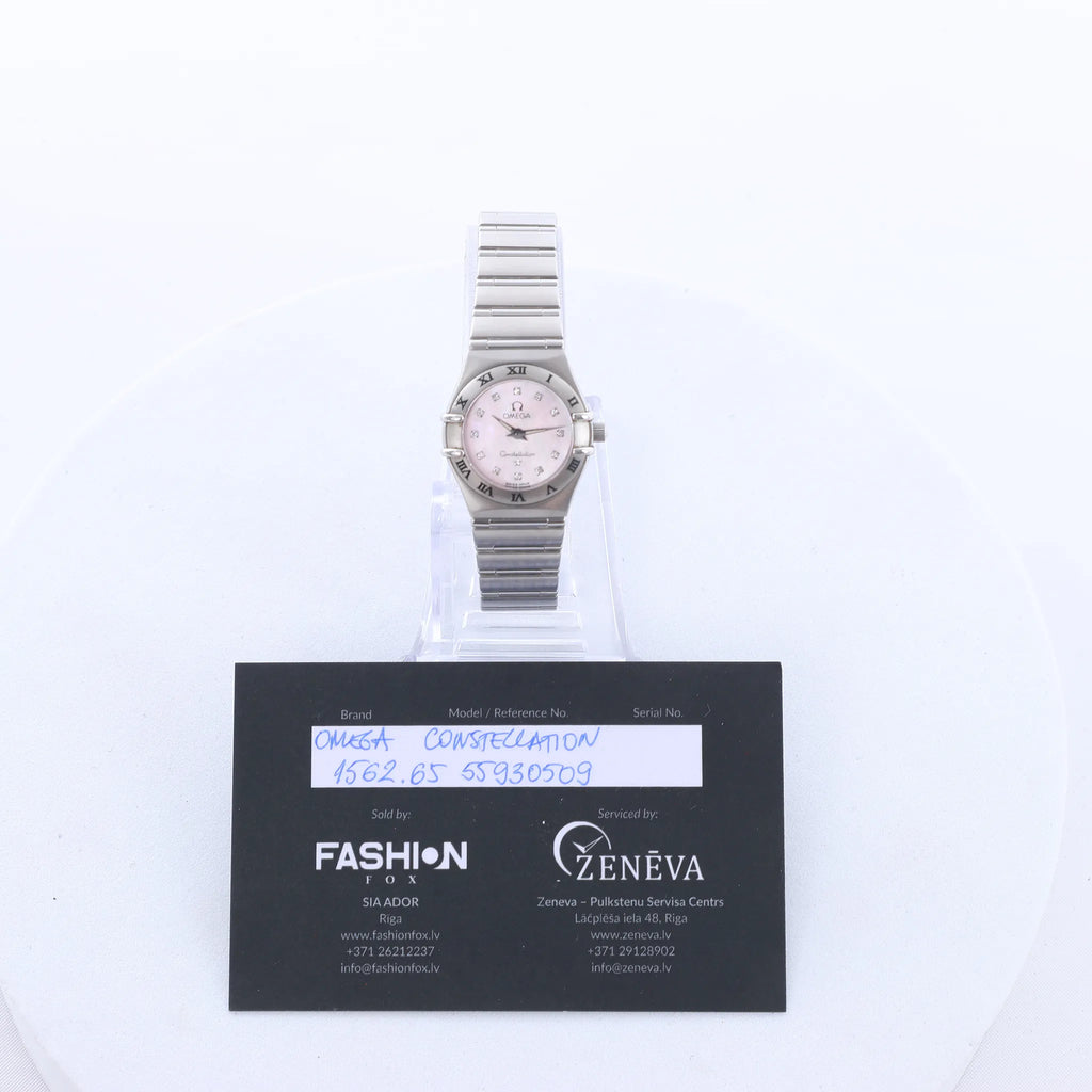 Omega Constellation 1562.65 55930509 SS QZ Watch with Pink MOP Dial
