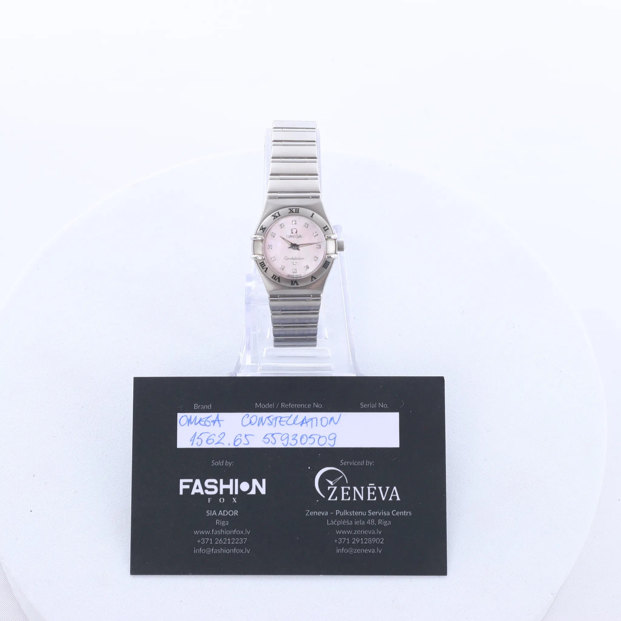 Omega Constellation 1562.65 55930509 SS QZ Watch with Pink MOP Dial