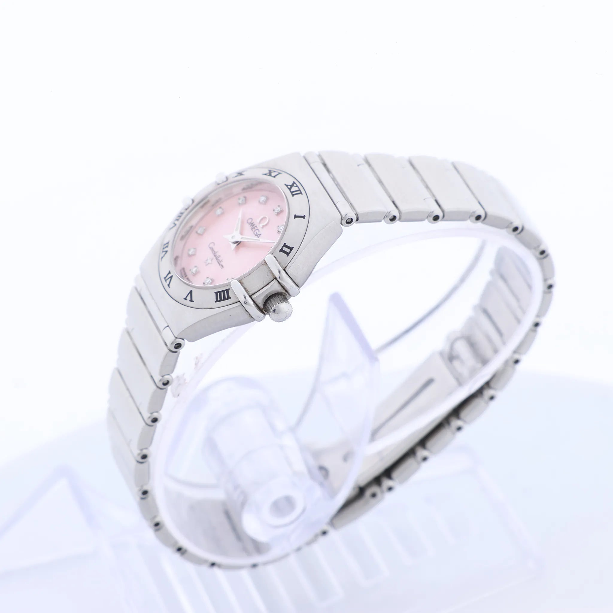 Omega Constellation 1562.65 55930509 SS QZ Watch with Pink MOP Dial