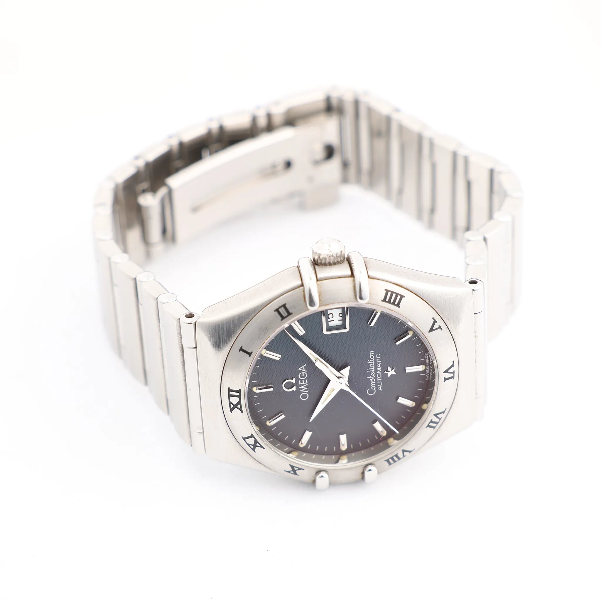 Omega Constellation 1592.40.00 SS x SS AT Watch with Blue Dial