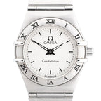 Omega Constellation 1562.3 56987505 6553/865 SS QZ Watch with White Dial