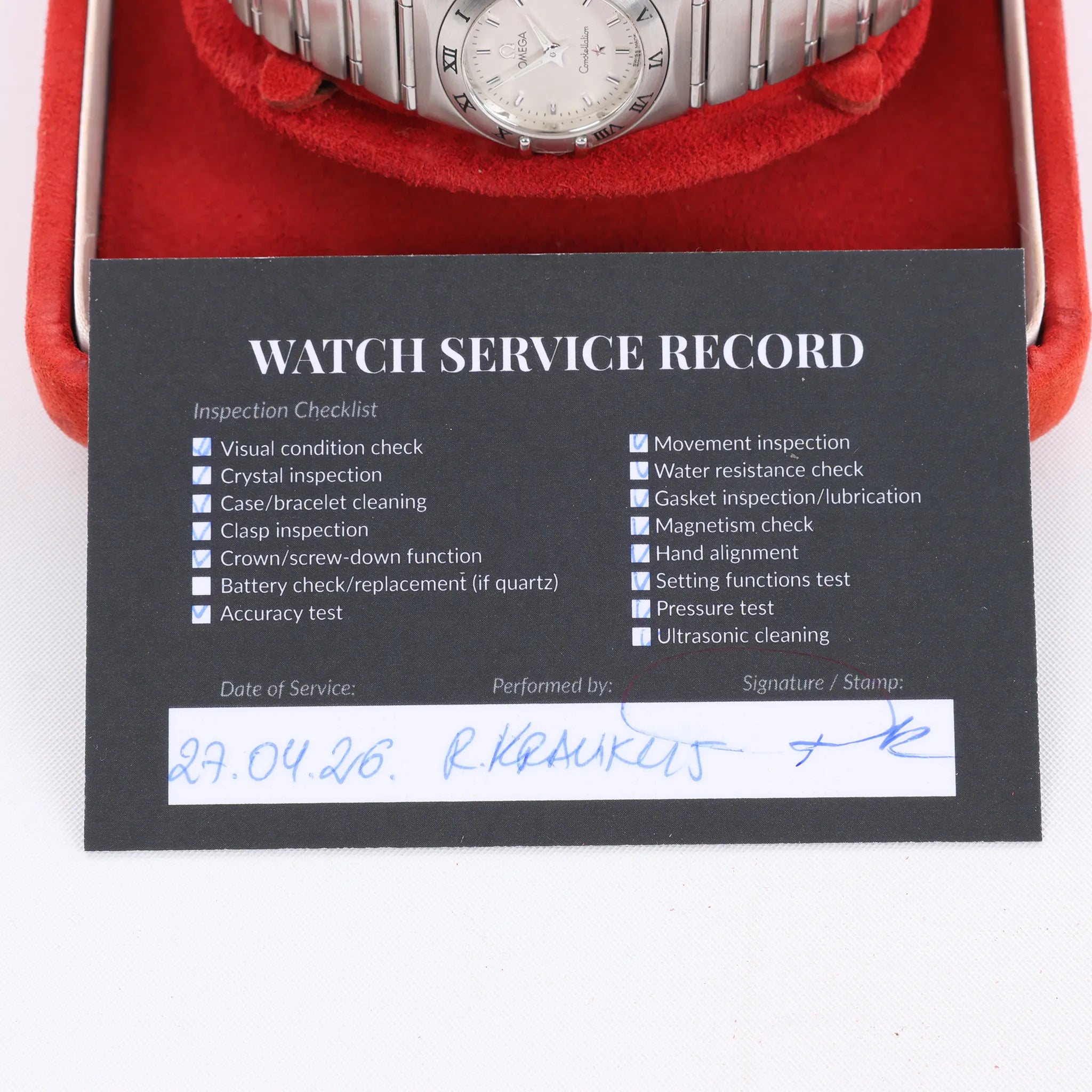 Omega Constellation 1562.3 56987505 6553/865 SS QZ Watch with White Dial