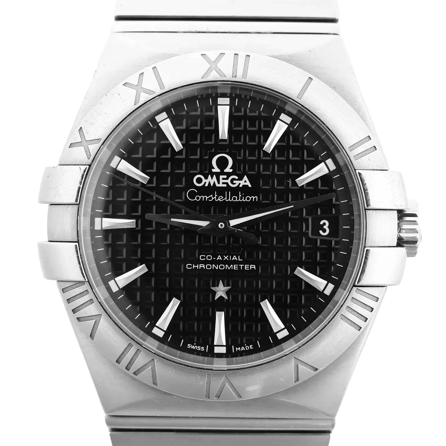 Omega Constellation Co-Axial 123.10.35.20.01.002 87005513 SS SS AT Watch with Black Dial