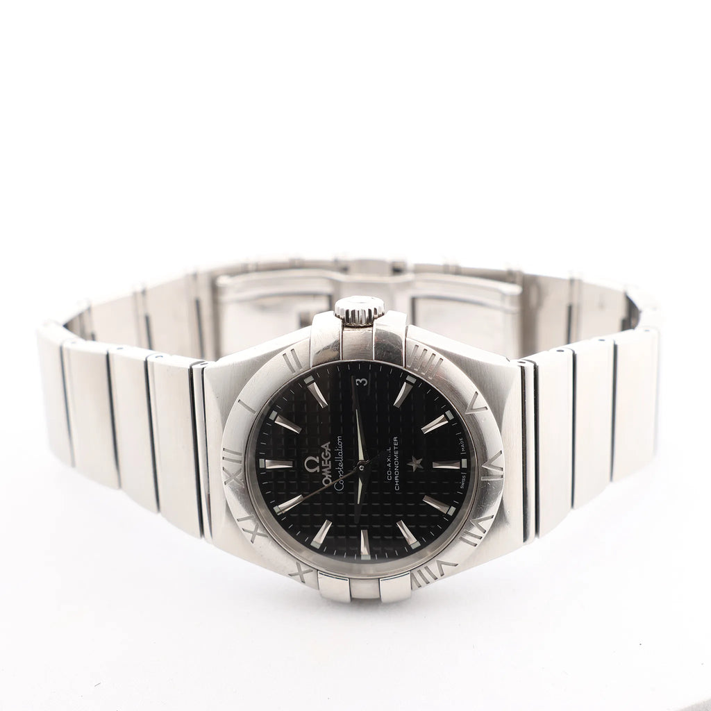Omega Constellation Co-Axial 123.10.35.20.01.002 87005513 SS SS AT Watch with Black Dial