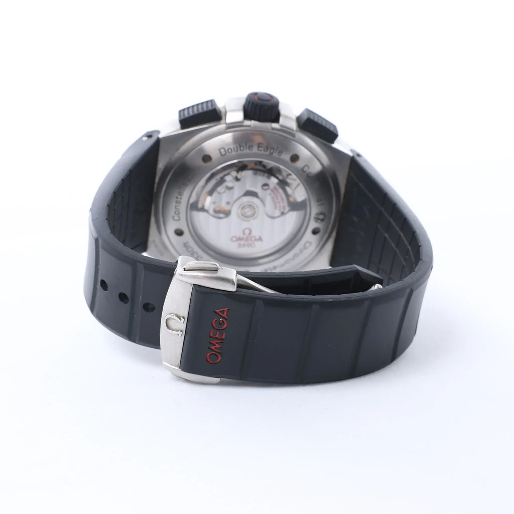 Omega Constellation Double Eagle 121.32.44.52.01.001 8507346 SS x Rubber AT Watch with Black Dial