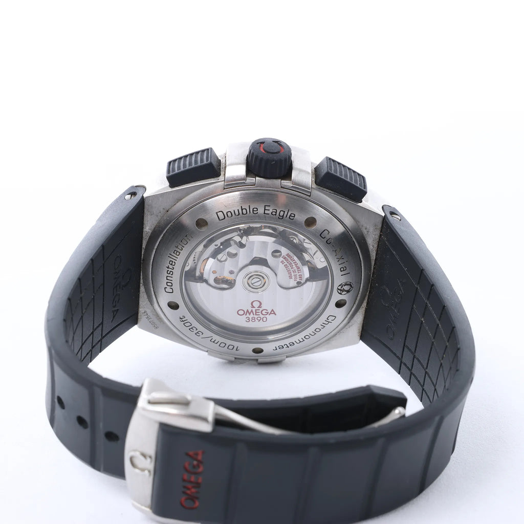 Omega Constellation Double Eagle 121.32.44.52.01.001 8507346 SS x Rubber AT Watch with Black Dial