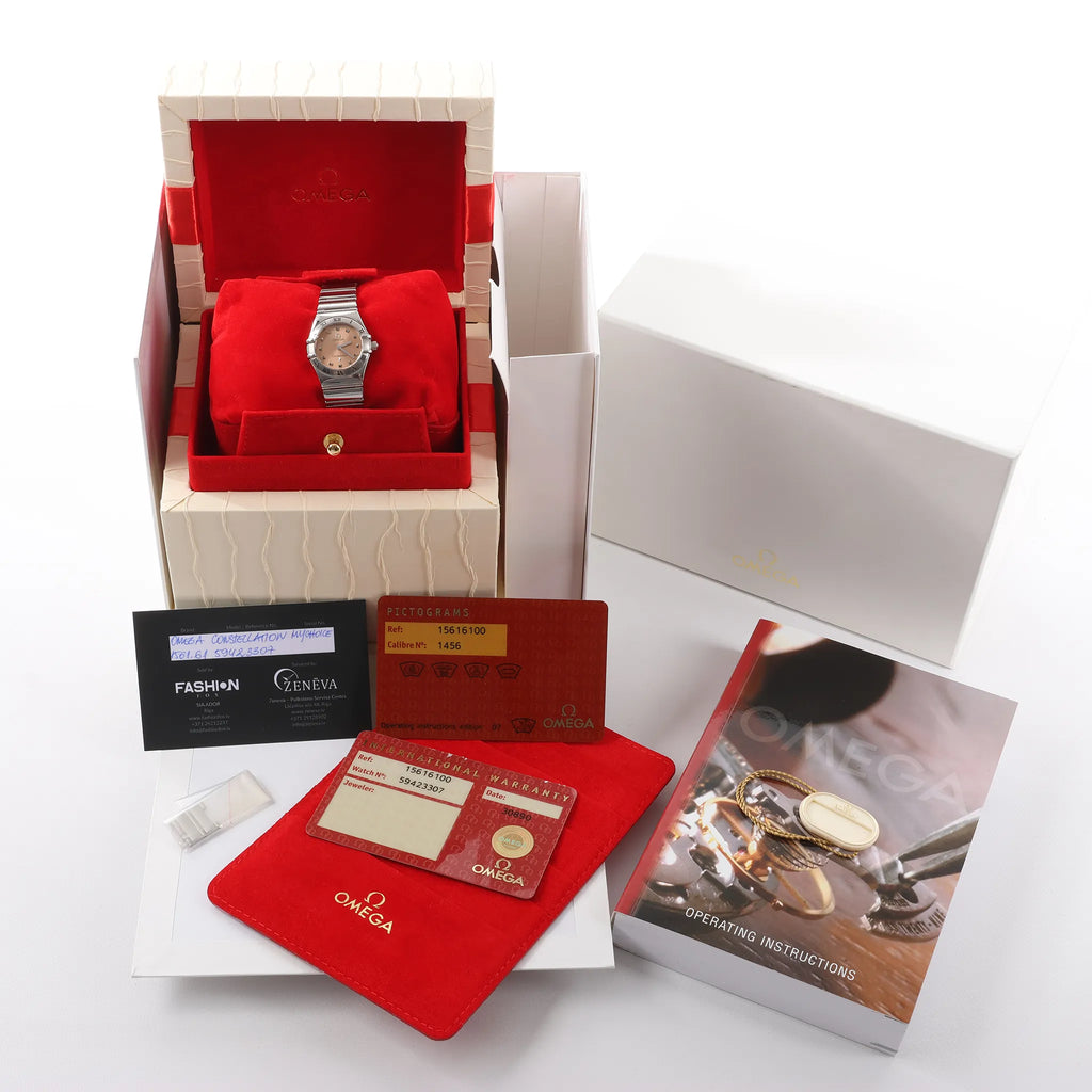 Omega Constellation Mychoice 1561.61 59423307 SS QZ Watch with Pink Dial
