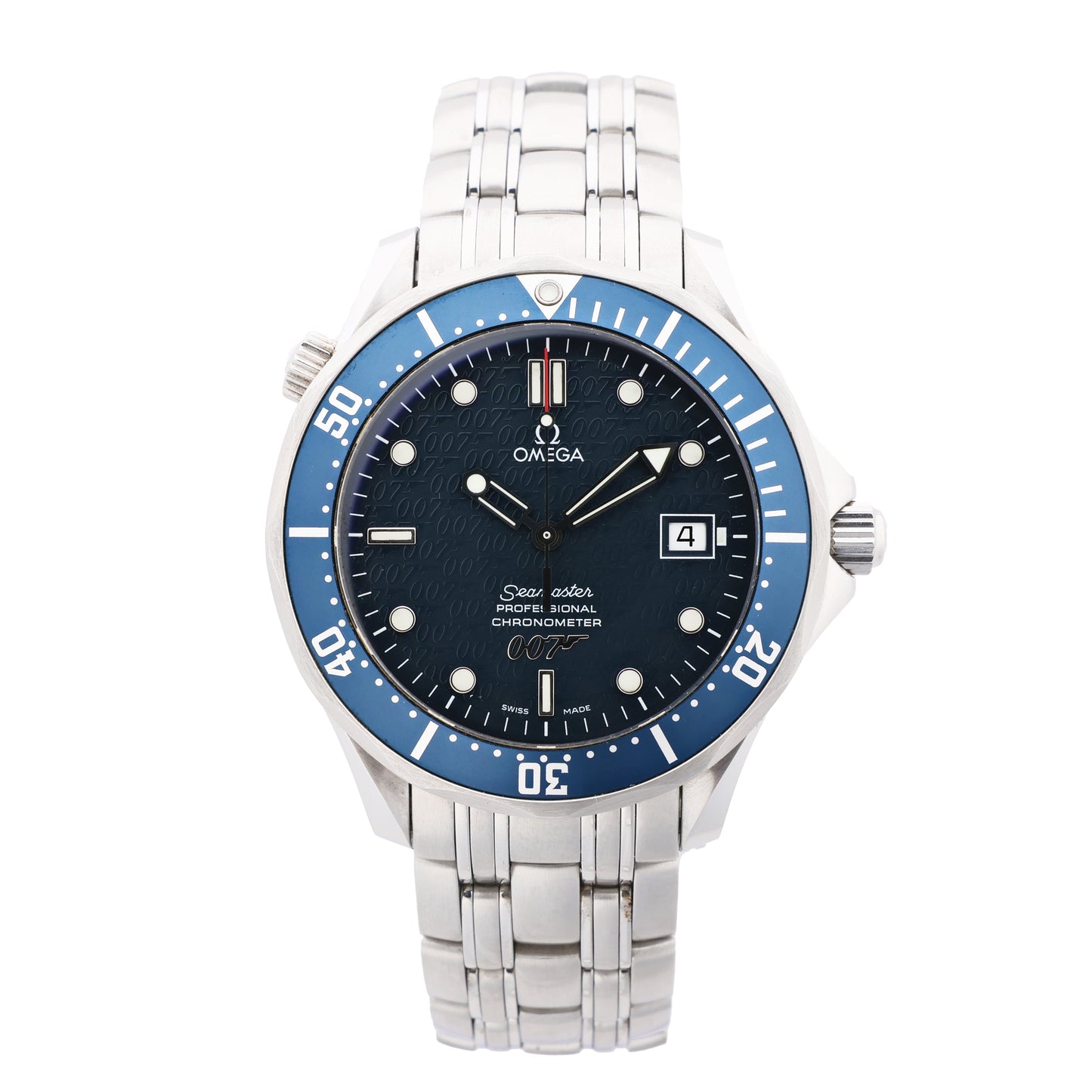 Omega Seamaster 007 James Bond model 2537.80 80429816 03859/10007 SS AT Blue-Face Watch