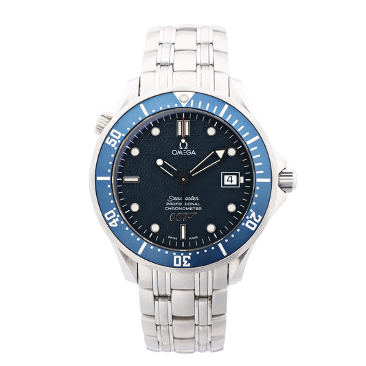 Omega Seamaster 007 James Bond model 2537.80 80429816 03859/10007 SS AT Blue-Face Watch
