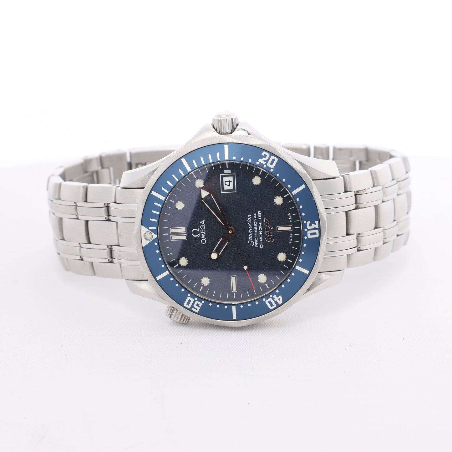 Omega Seamaster 007 James Bond model 2537.80 80429816 03859/10007 SS AT Blue-Face Watch