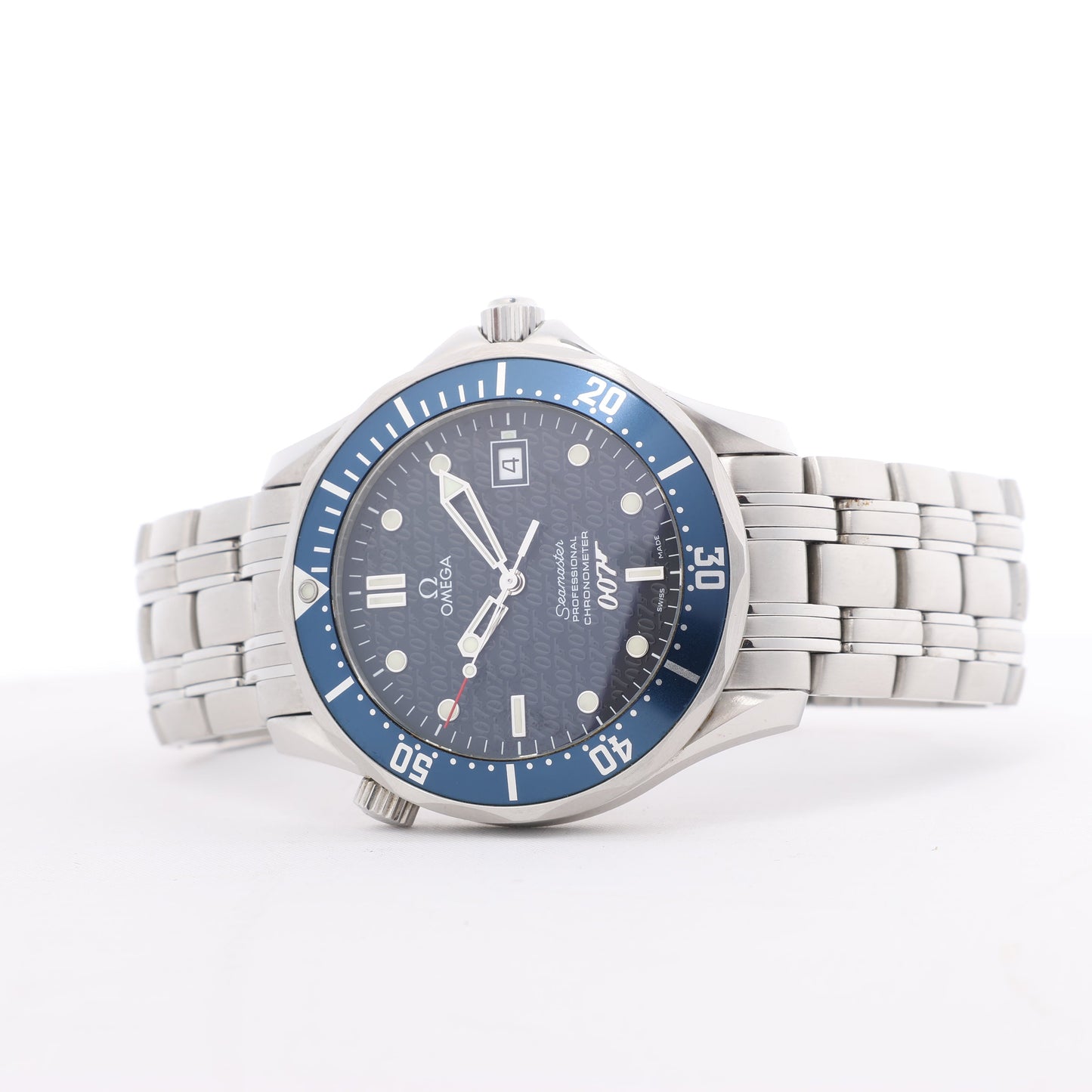 Omega Seamaster 007 James Bond model 2537.80 80429816 03859/10007 SS AT Blue-Face Watch