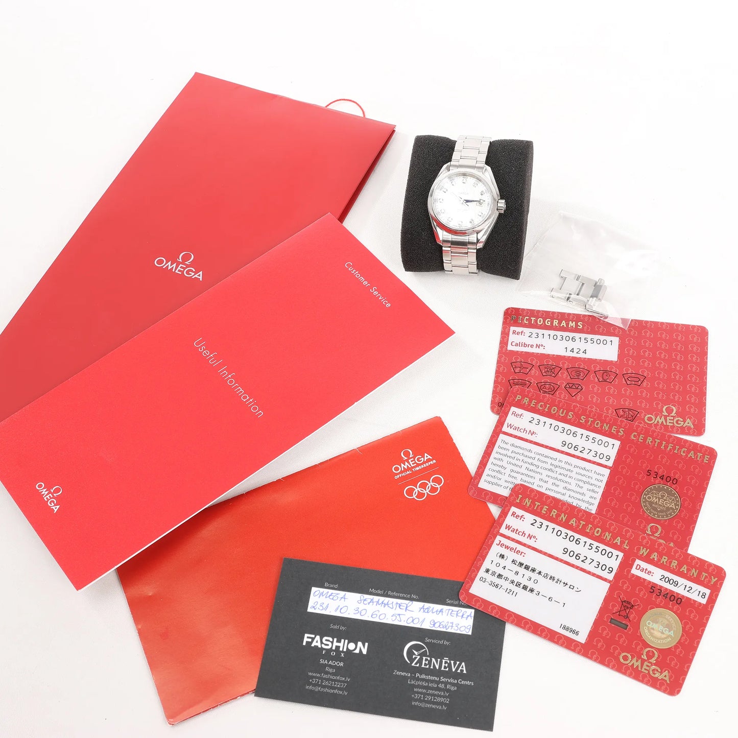 Omega Seamaster Aqua Terra 231.10.30.60.55.001 90627309 SS QZ Watch with Shell Dial