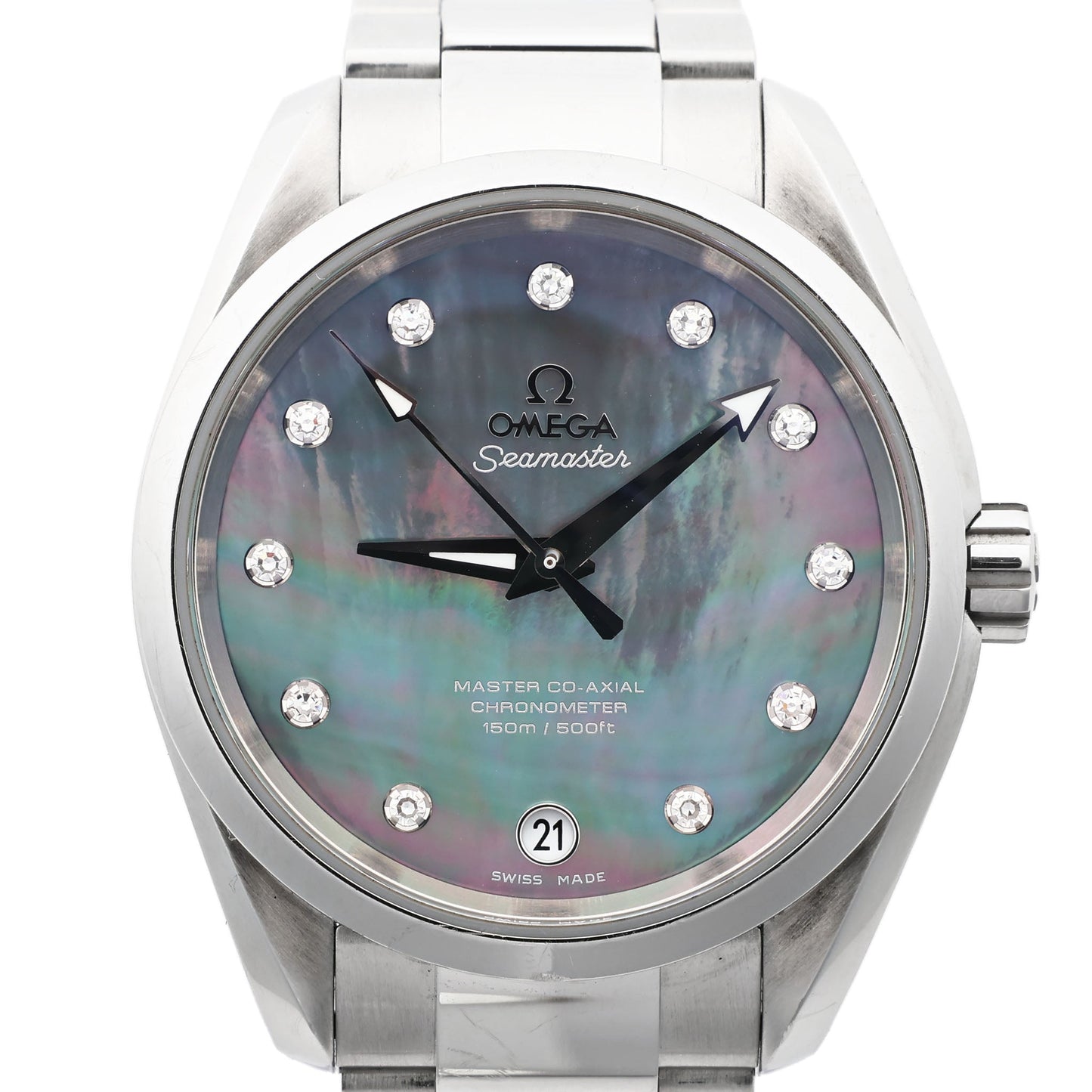 Omega Seamaster Aquaterra 231.10.39.21.57.001 87257832 SS AT Blue-Shell-Face Watch