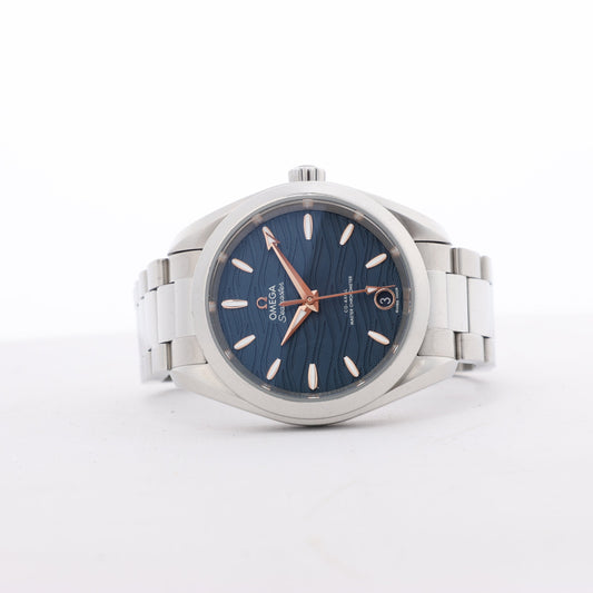 Omega Seamaster Aqua Terra Chronometer 220.10.34.20.03 SS AT Uhr mit marineblauem Zifferblatt