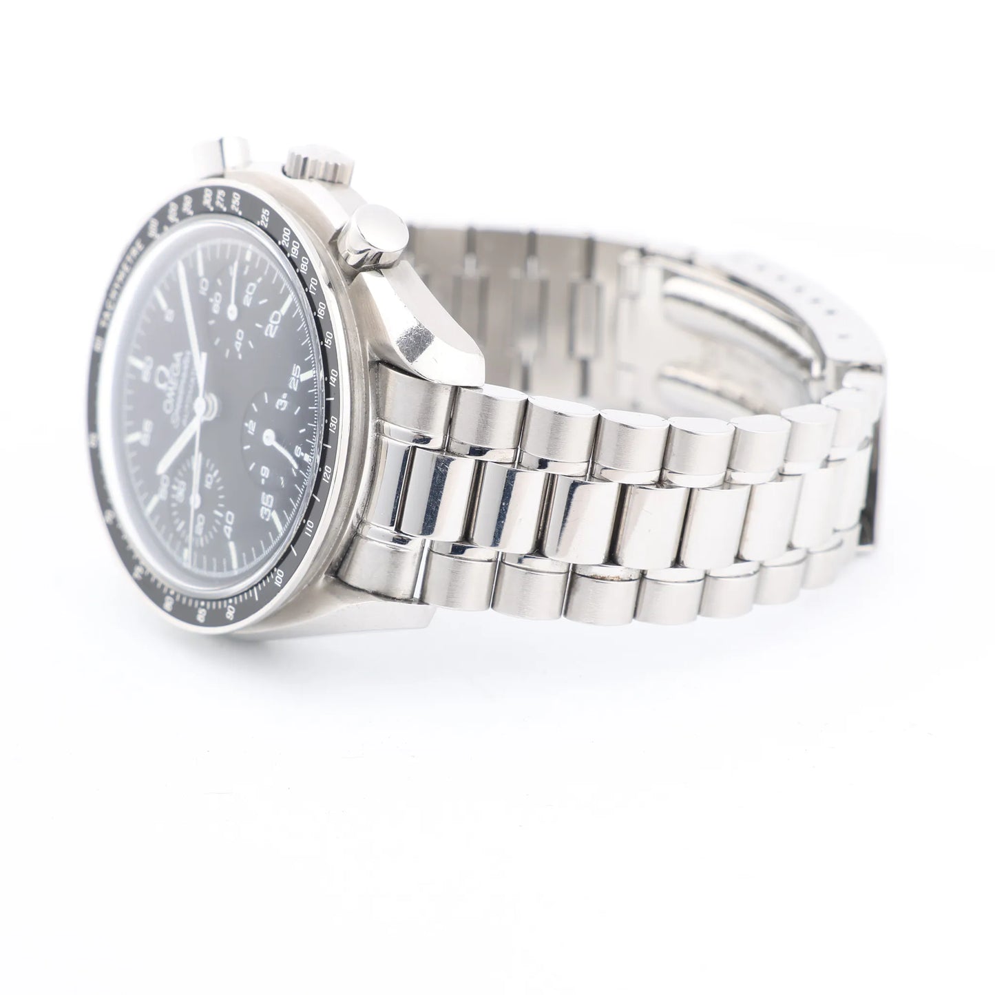 Omega Speedmaster 3510.50 59877179 SS AT Uhr mit schwarzem Zifferblatt