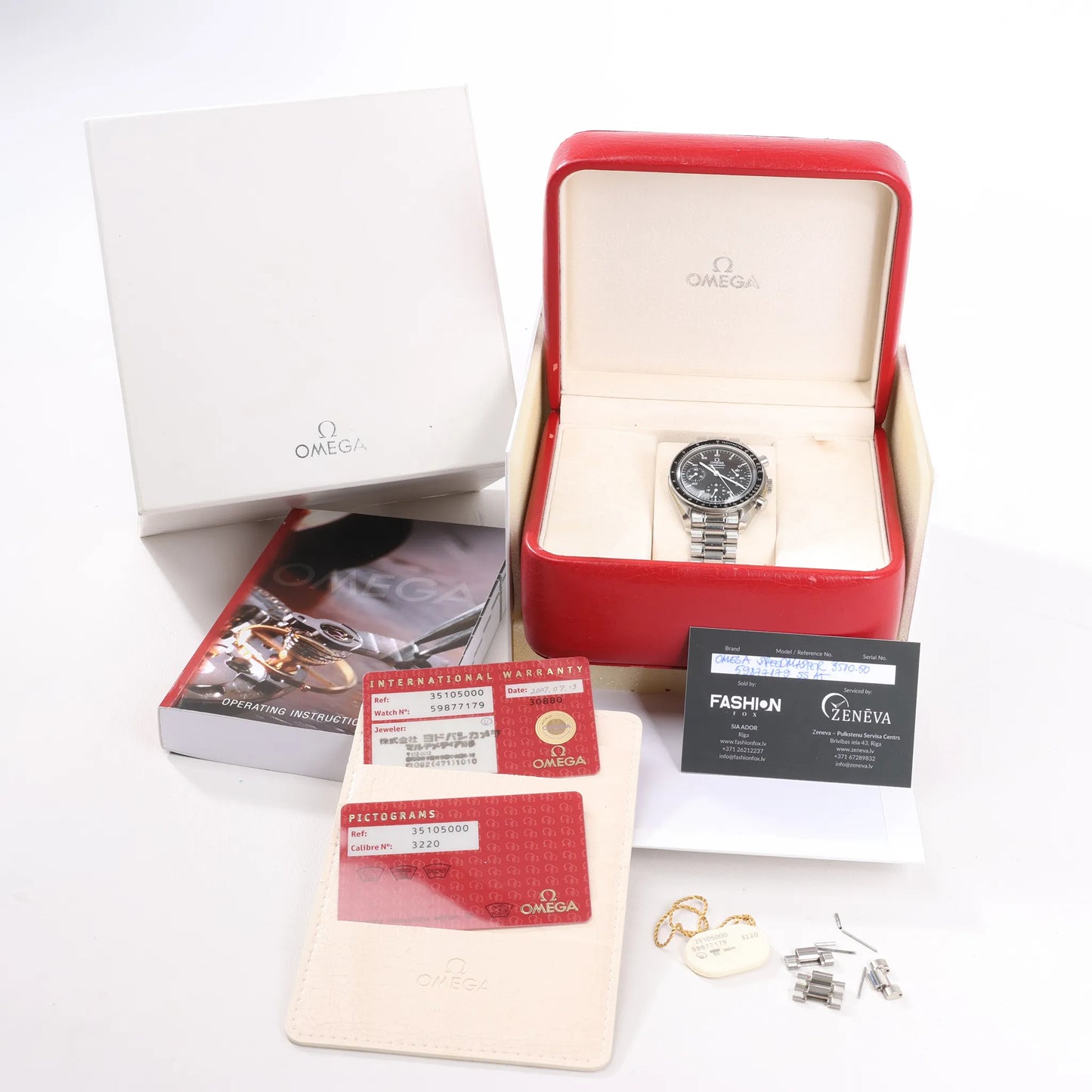 Omega Speedmaster 3510.50 59877179 SS AT Uhr mit schwarzem Zifferblatt